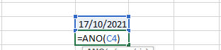 Fórmulas Excel =ANO