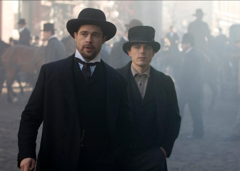 Brad Pitt and Casey Affleck in a scene from "The Assassination of Jesse James by the Coward Robert Ford"