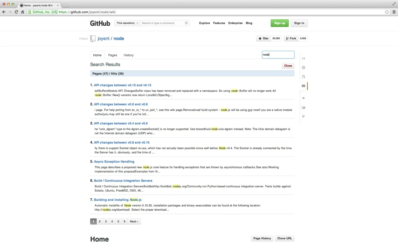 GitHub Wiki Search Screenshot