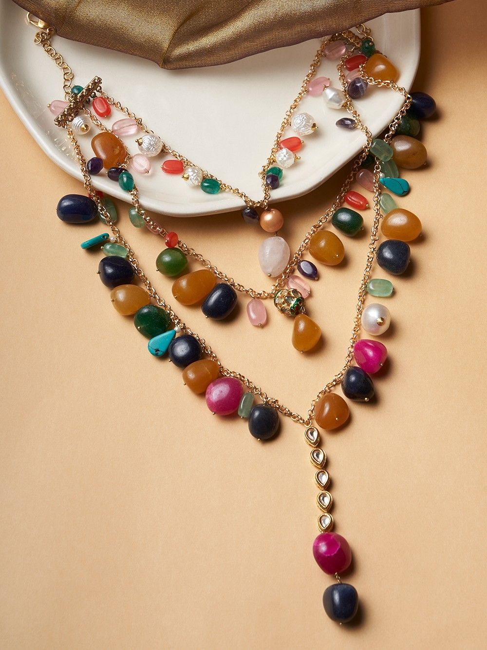 the loom - Multicolor Handcrafted Silver Necklace