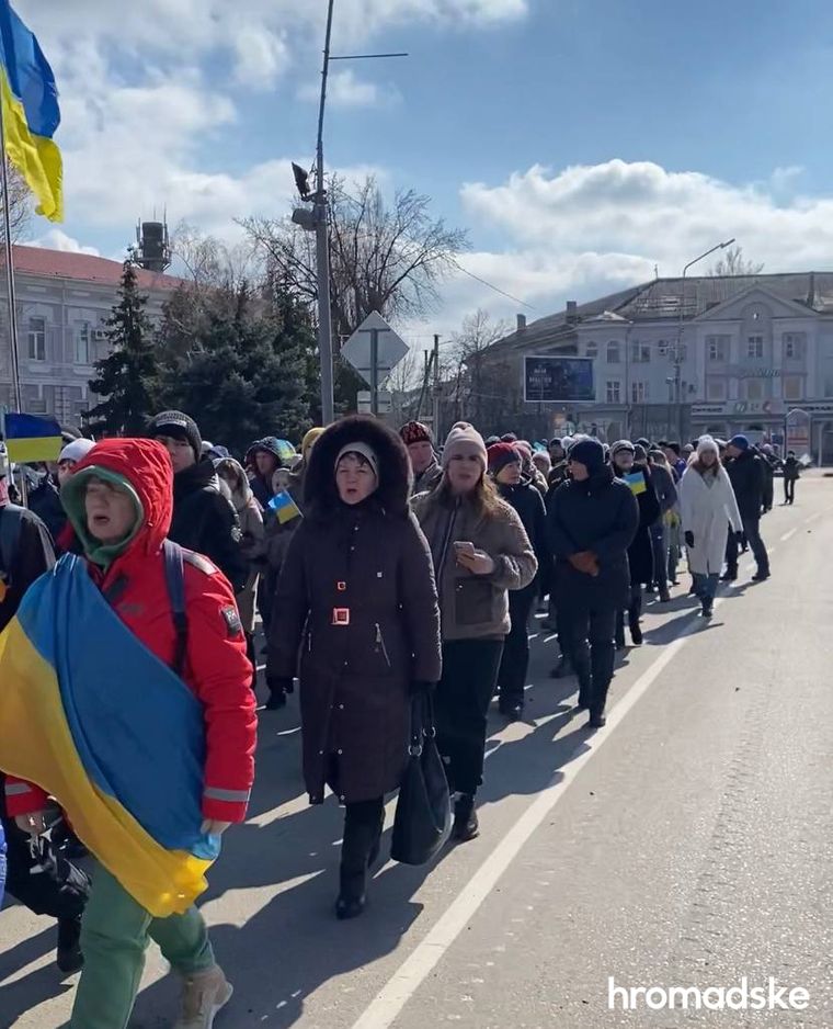 Митинг против российской оккупации в Мелитополе