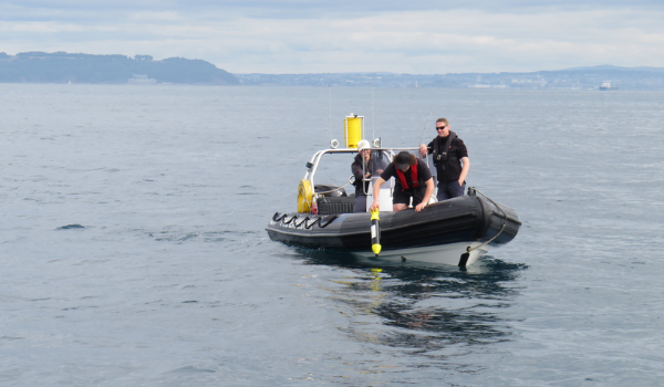 The deployment of an ecoSUB. Photo courtesy National Oceanography Centre.
