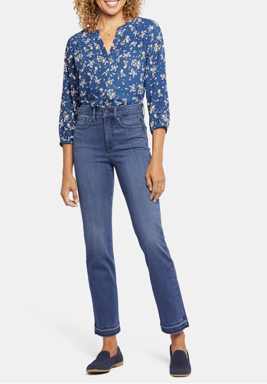 High Straight Jeans In Sure Stretch® Denim With Released Hems at NYDJ