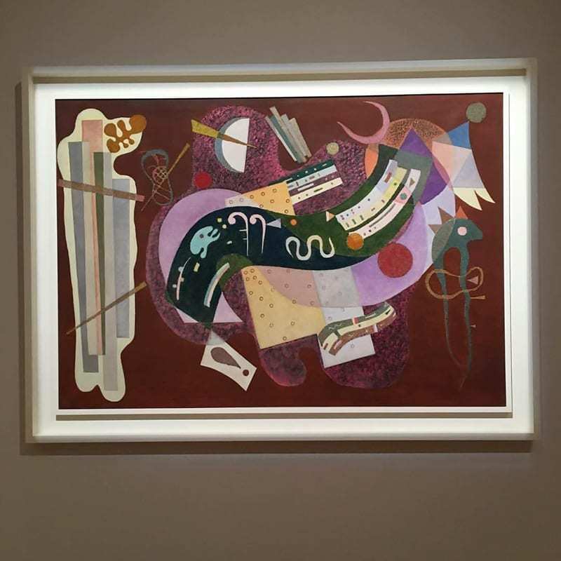 Rigide et courbé (Rigid and bent), Wassily Kandinsky, 1935, oil and sand on canvas.
