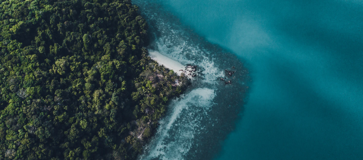 aerial view of an island