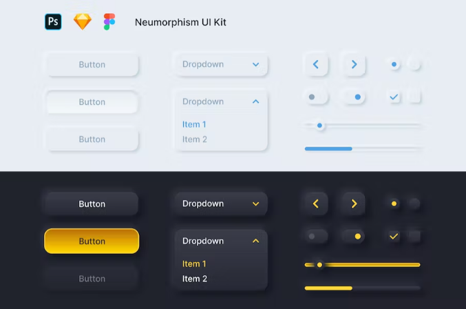 Neumorphism UI Kit
