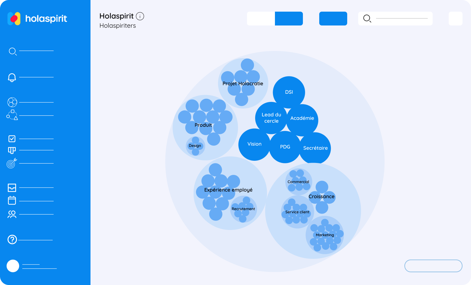 Organigramme sur Holaspirit, un logiciel RH qui simplifie la digitalisation des ressources humaines