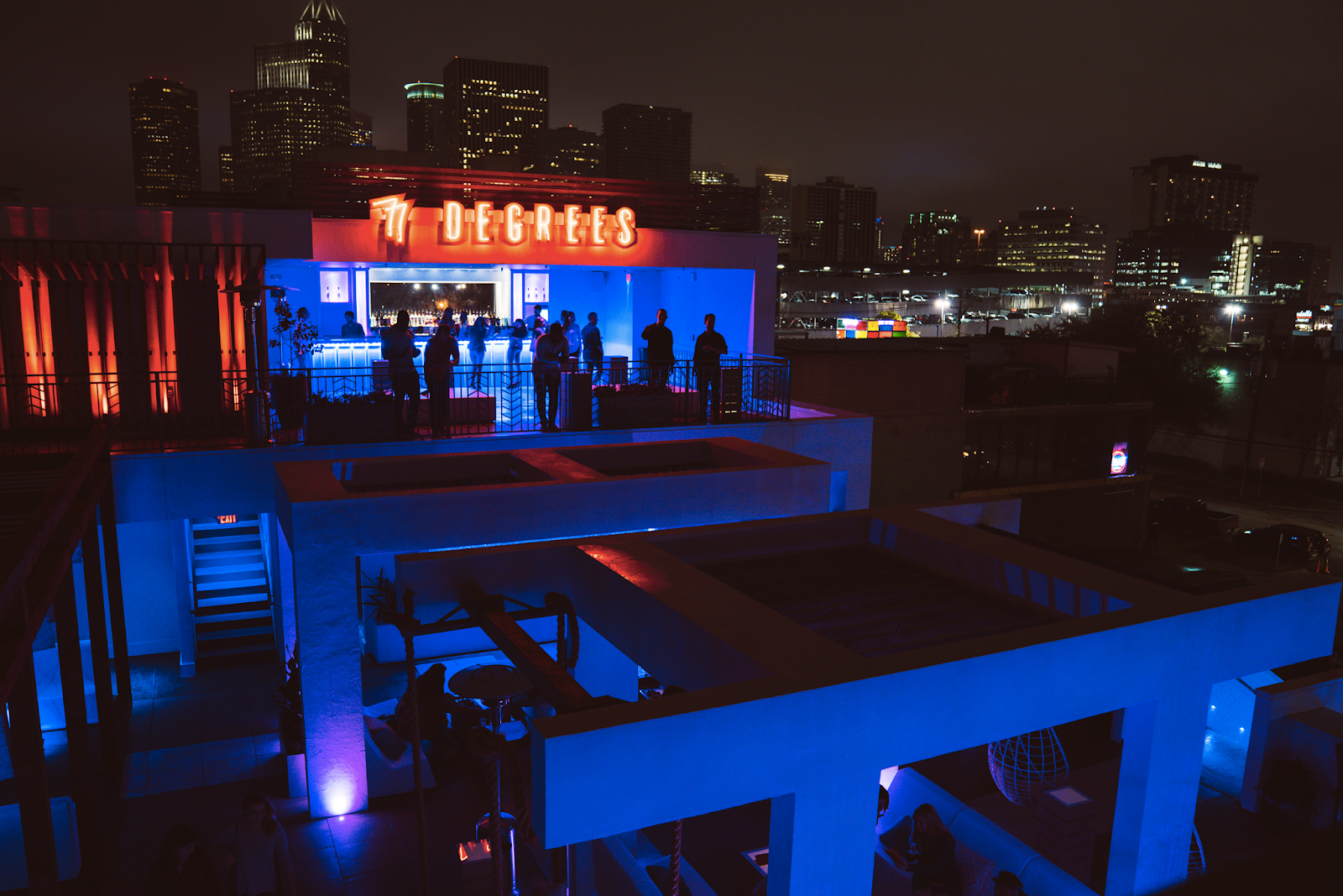  77 degrees Houston rooftop bar view and Couples Experience