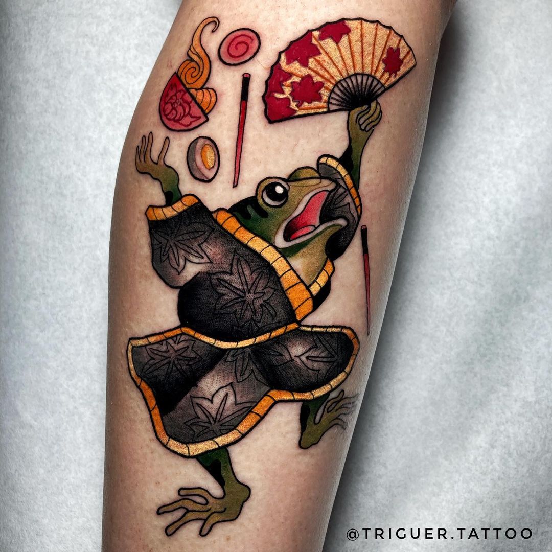 Cool Japanese Frog Tattoo