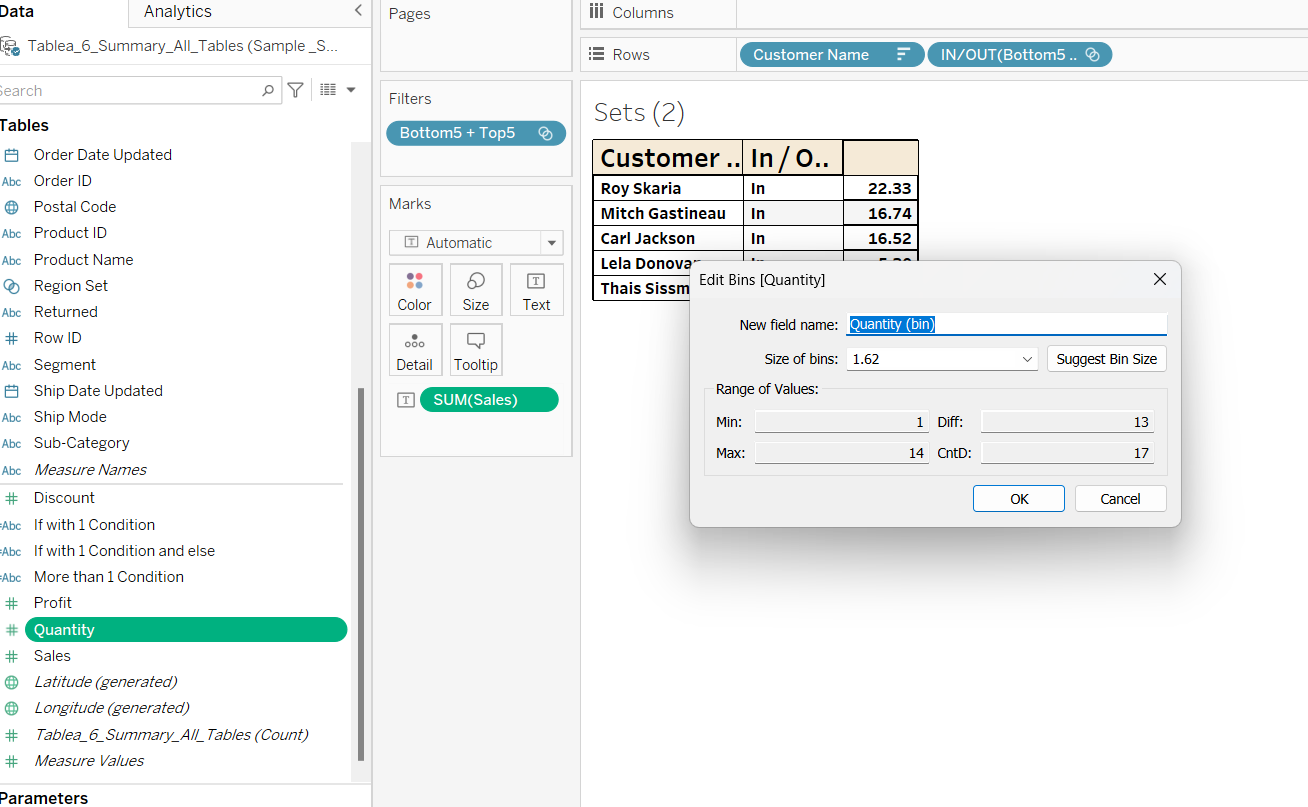 Tableau Visualizations Parameters, Hierarchies, Groups, Sets, Bins