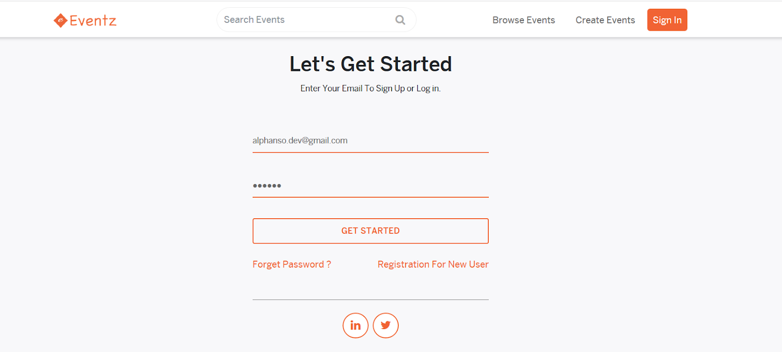 EventZ Login