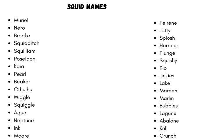 Minecraft Squid Names