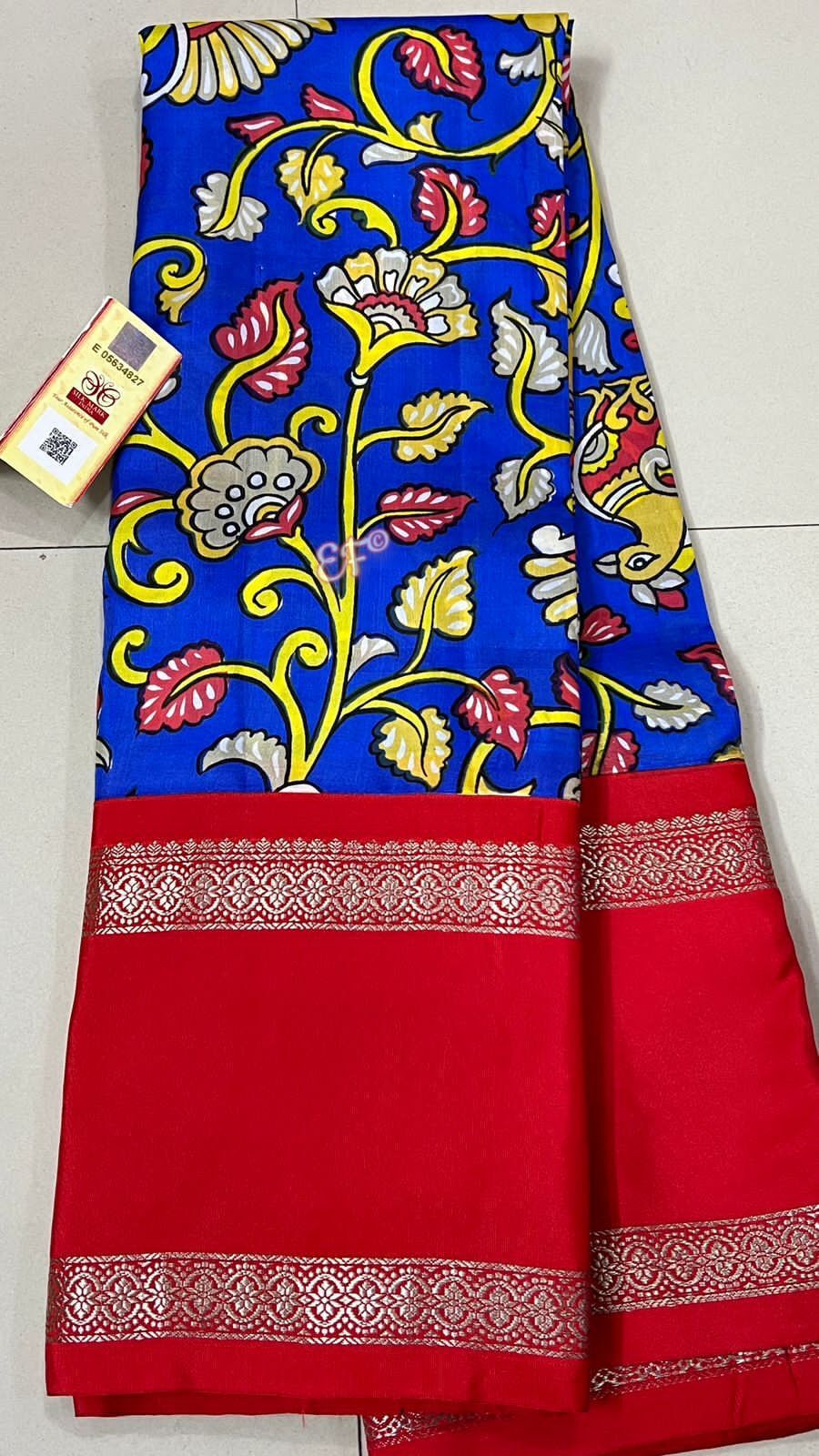 Beautiful Pure Gadwal Silk Kalamkari Printed Sarees