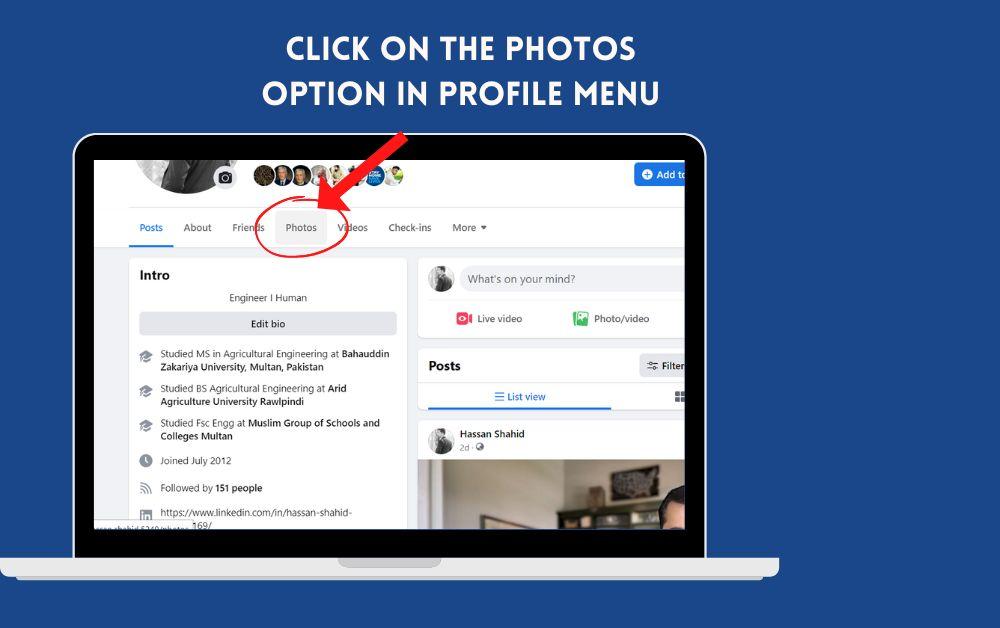 Click On The Photos Option In Profile Menu