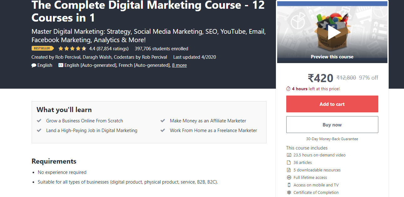 The Complete Digital Marketing Course - 12 Courses in 1