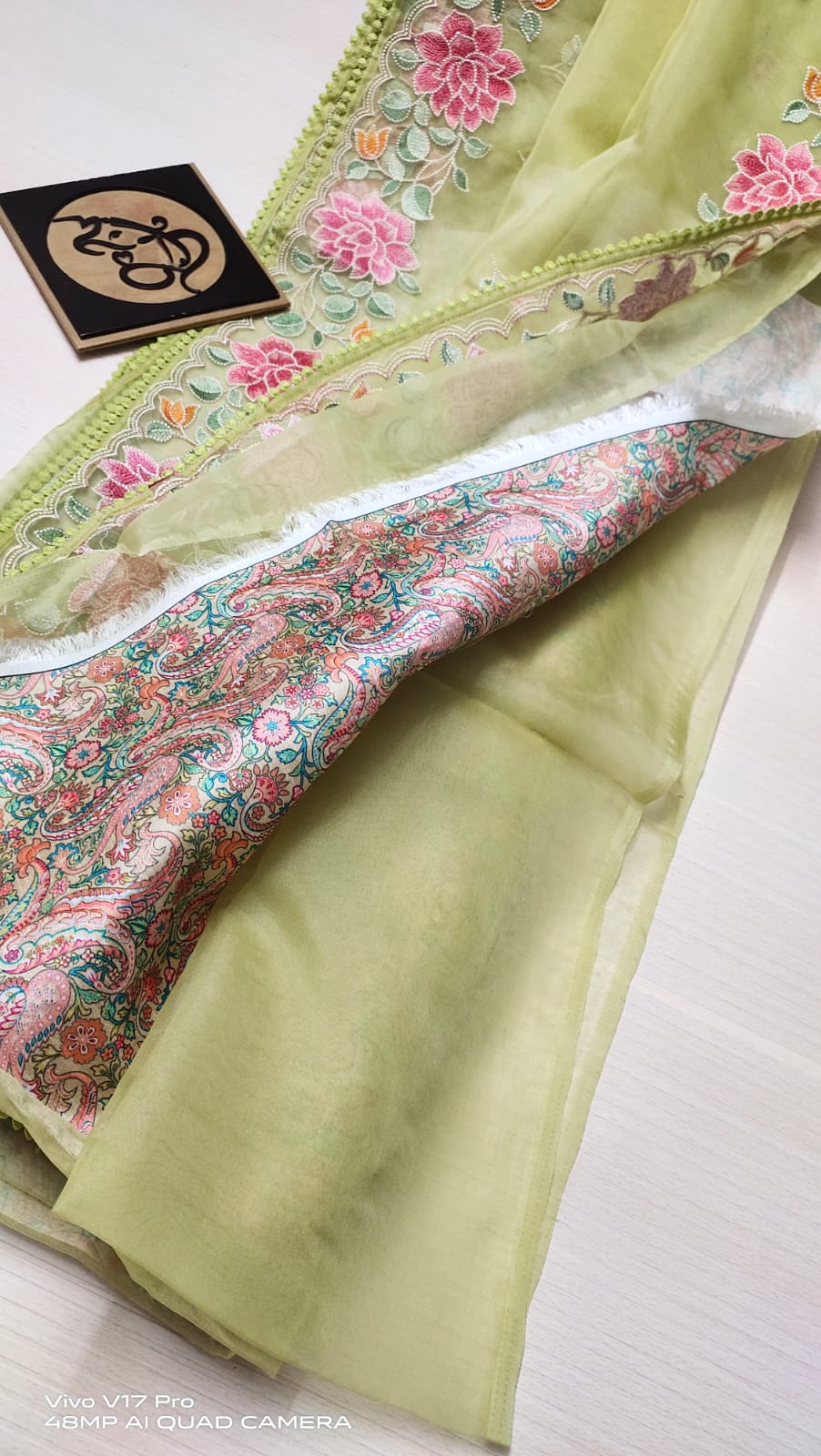 Pure beneras organza with beautiful work all over saree.