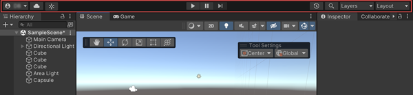 the main toolbar of the unity animator engine