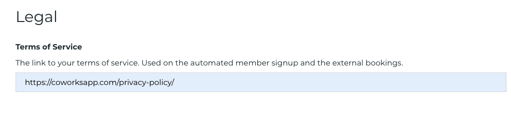 Update your terms of service for external groups that book your coworking space