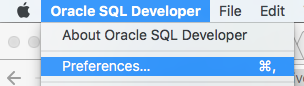 Select 'Preferences' from the Oracle SQL Developer Menu