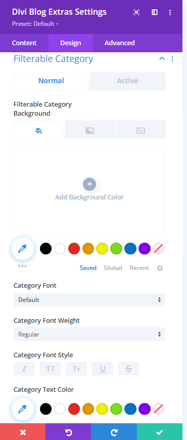 Divi Blog Extras design settings
