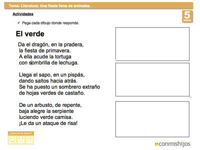 Resultado de imagen para actividades poemas para niños