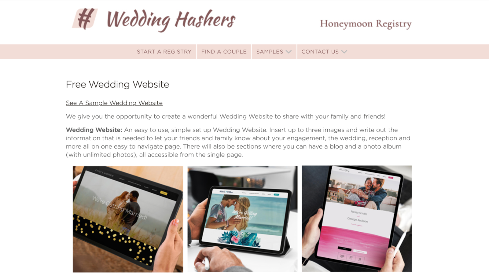free wedding website