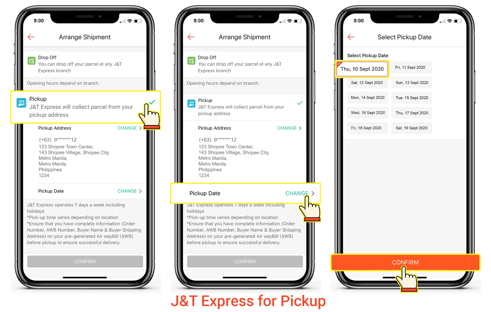 J&t order shopee tracking PCH Sorting