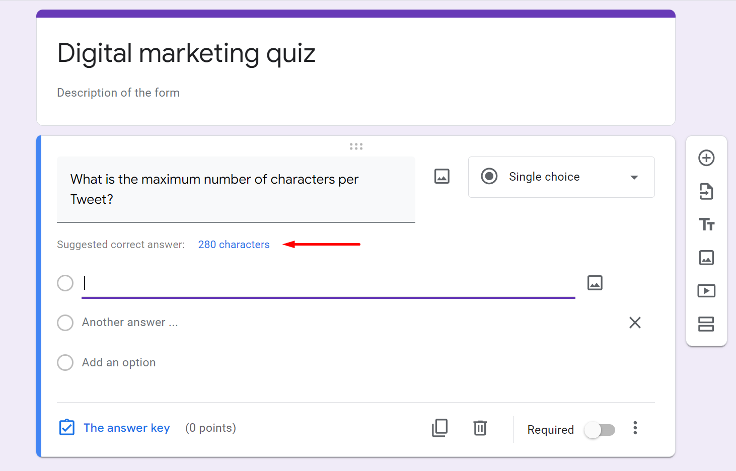 digital marketing quiz example