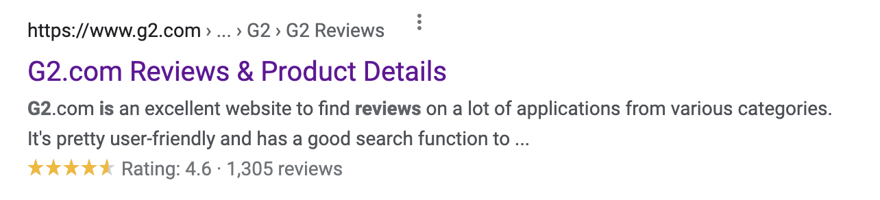 review in the SERP