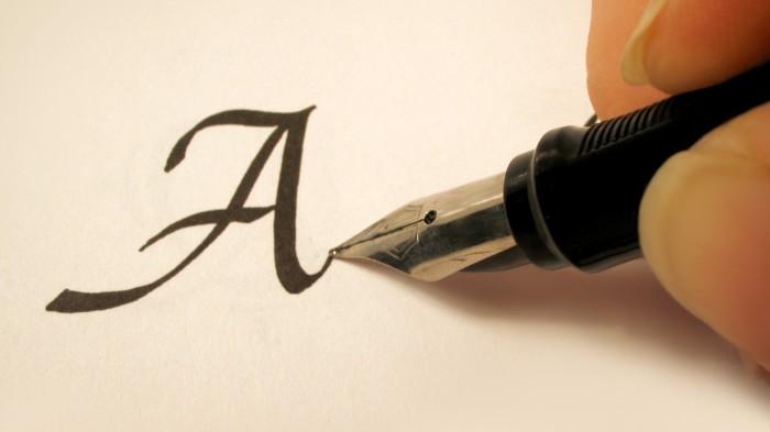 The Letter 'A' in calligraphy