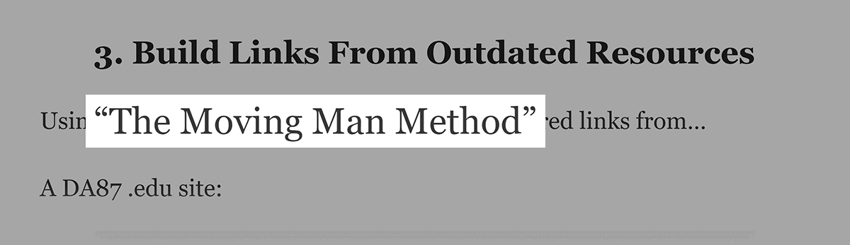 Moving Man Method – Named strategy