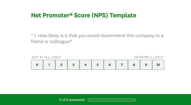 SurveyMonkey's conversational survey forms include a net promoter score