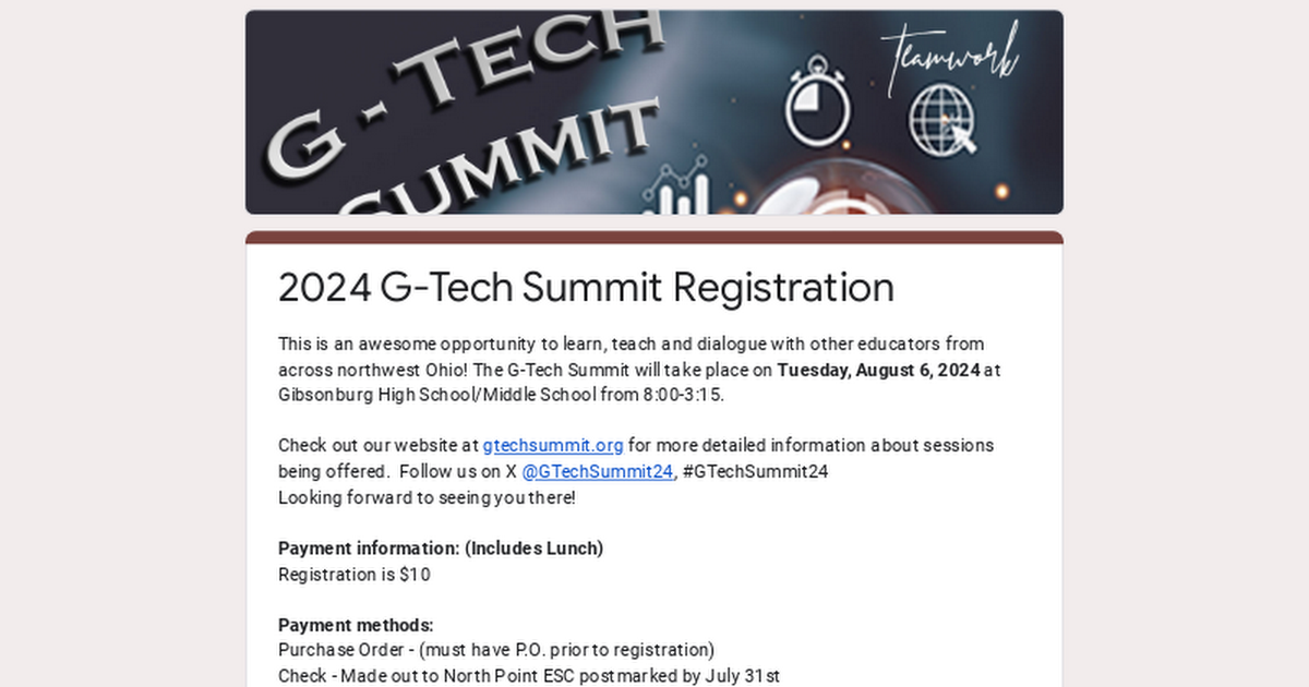 2024 G-Tech Summit Registration