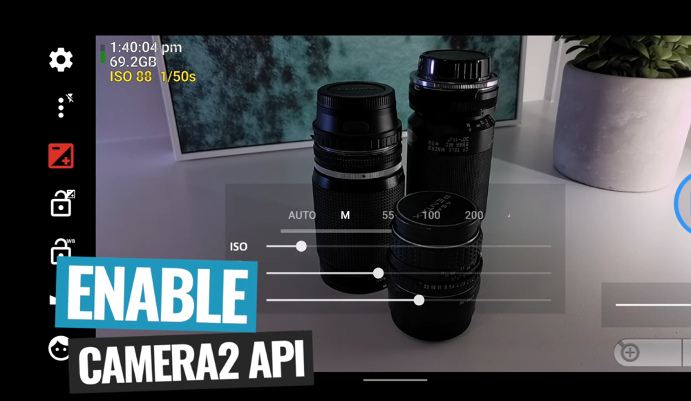 Enabling Camera2 API allows for even more professional filming with Android phone or tablet