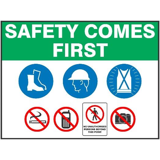 Safety Comes First Entry Sign | Buy Now | Discount Safety Signs Australia