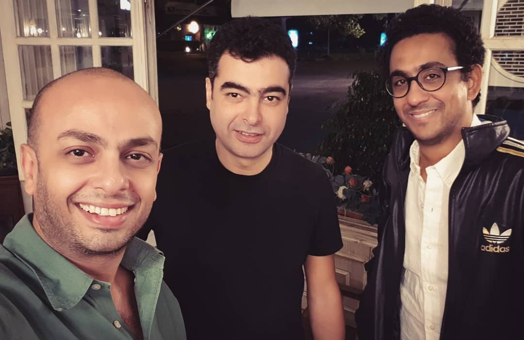 من اليمين مروان حامد ، هشام نزيه وأحمد مراد