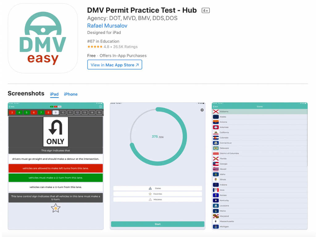 DMV Permit Practice Test app