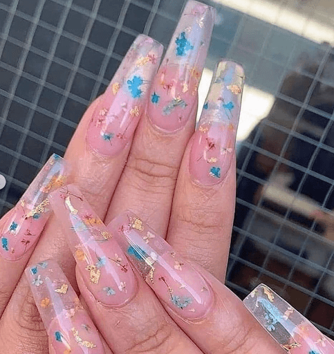 Clear out coffin nail design