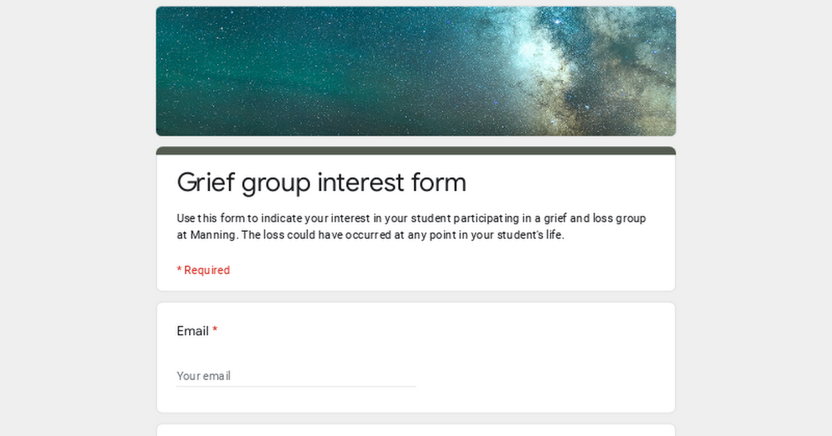 Grief group interest form
