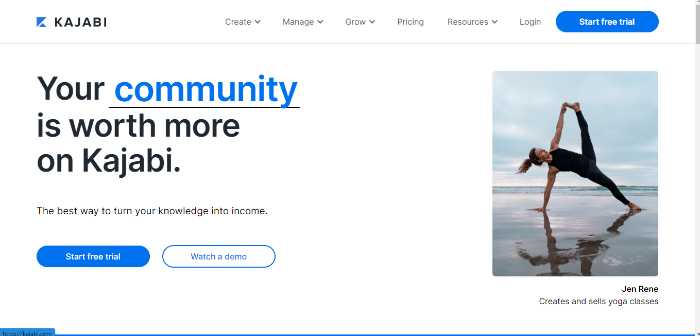 Best Membership Site Platforms; kajabi 