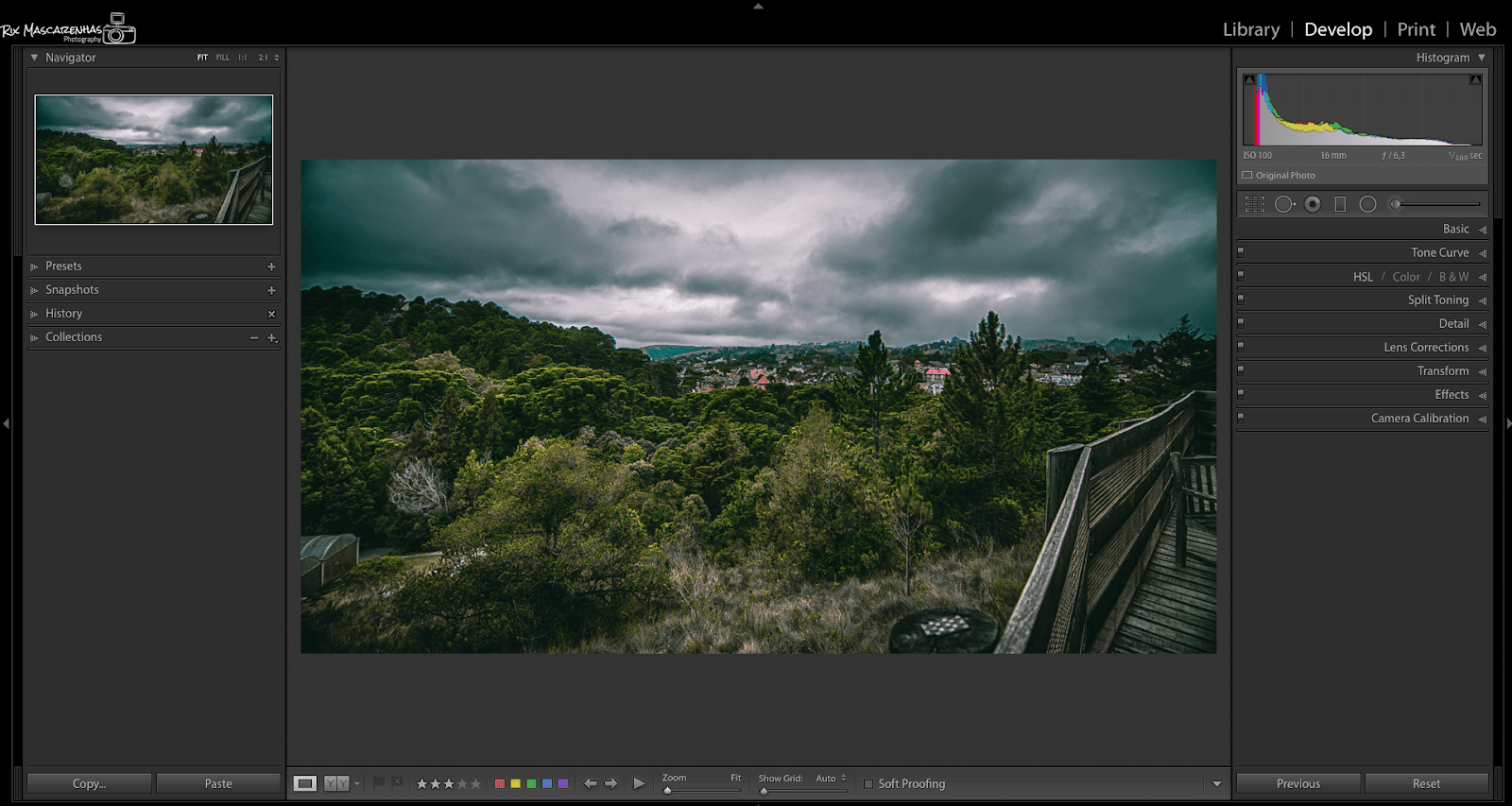 desenvolvimento no Lightroom