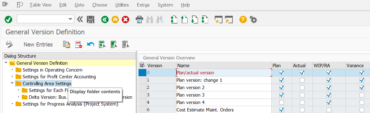 Maintain Version 0 in SAP