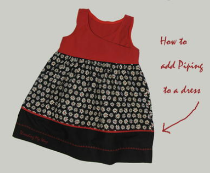 sew a cute dress trimmed with piping