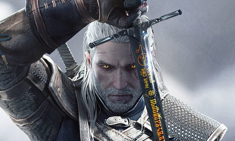 The Witcher 3, Geralt holding two swords