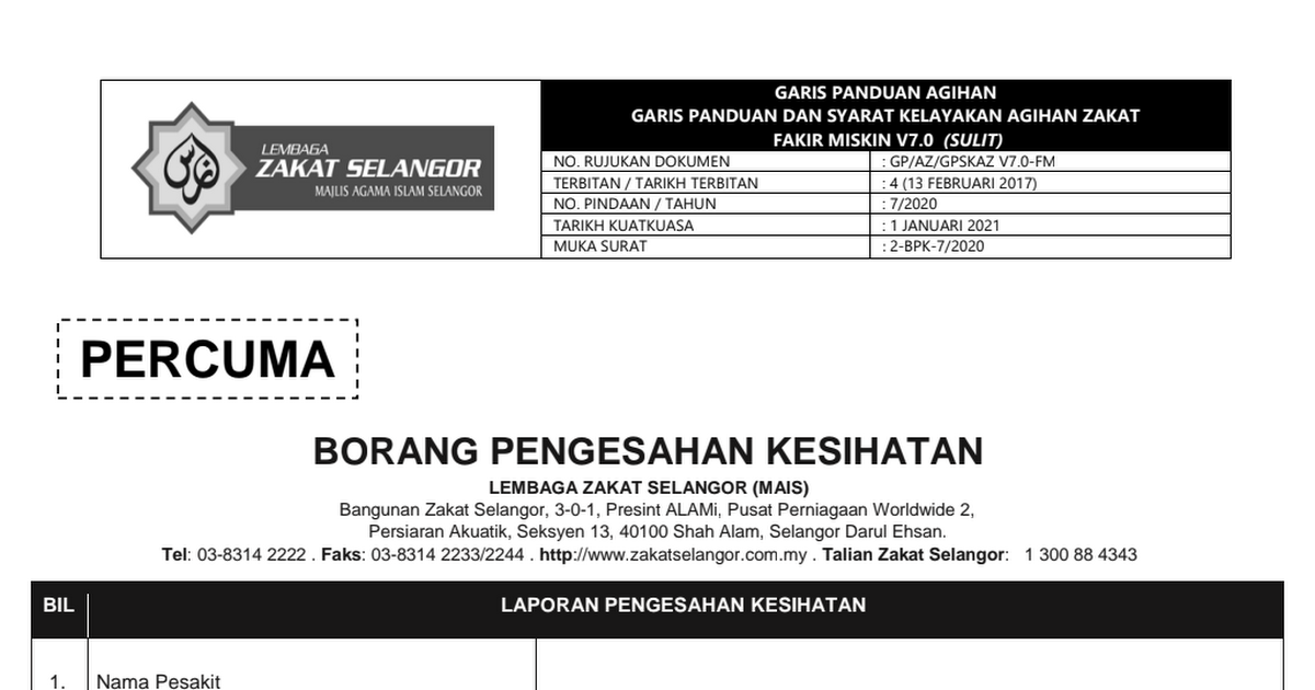 2 Borang Pengesahan Kesihatan Gharim Pdf Google Drive