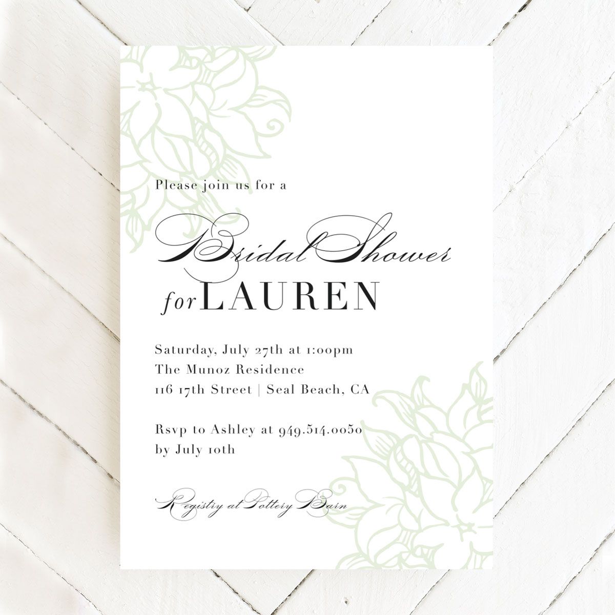 Minimal and classic floral bridal shower invitation for moms by Basic Invite