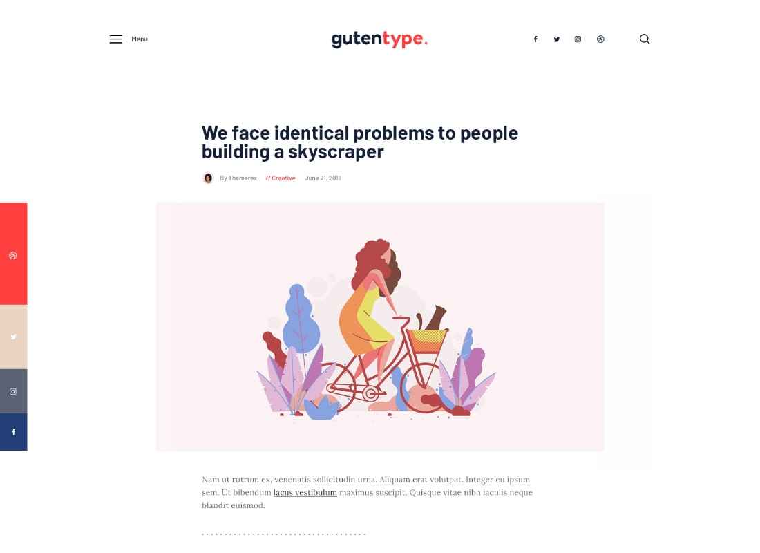 Gutentype |  Tema WordPress 100% Gutenberg para blogs modernos
