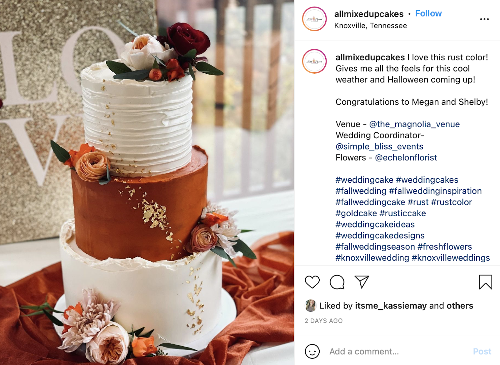 fall wedding cake