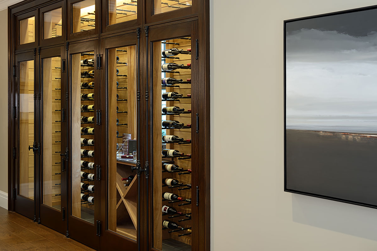 Wine storage on display at home