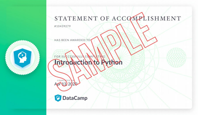 Datacamp Statement of Accomplishment